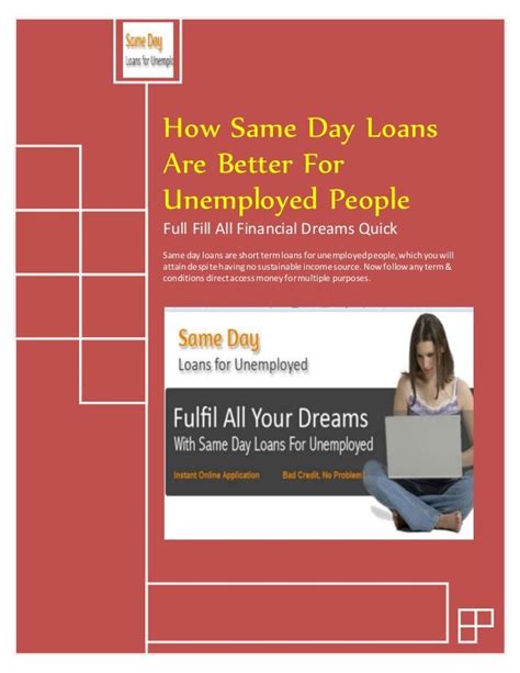 Guaranteed Same Day Loans Unemployed